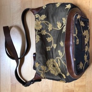 Latico Floral Embroidered Fabric & Leather  Bag